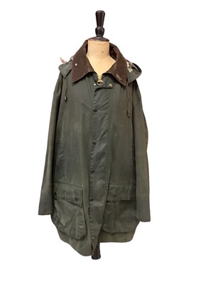 Lot 2120 - Women's Barbour Bedale green waxed jacket size 38"