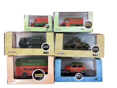 Lot 2023 - Oxford 1:72 Scale Front Line Fighters diecast models including Mosquito (No.AC102), Westland Lysander (No.AC101), Gloster Meteor (No.AC095), Hawker Tempest MkV (No.AC103)Hawker Typhoon Mk1B (No.AC1...