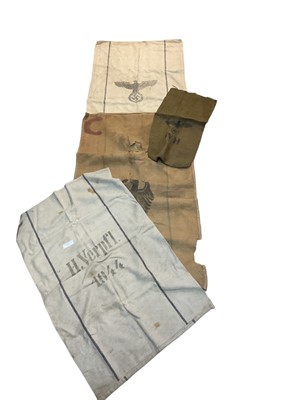 Lot 806 - Group of Second World War Nazi branded canvas / hessian sacks (4).