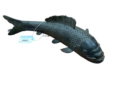 Lot 2557 - Bronze model of a carp, 29cm in overall length.