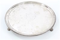 Lot 193 - George III Silverer salver of circular form,...