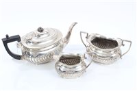 Lot 195 - Victorian Silverer three piece tea set -...