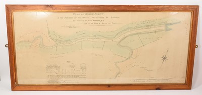 Lot 892 - 19th century hand drawn map - Plan of King's Fleet, in the parishes of Falkenham