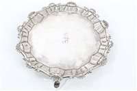 Lot 198 - George III Silverer waiter with piecrust...