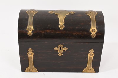 Lot 733 - Victorian Gothic coromandel stationery casket with gilded brass mounts and original fitted interior