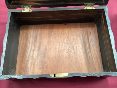 Lot 751 - Mid 19th century Ceylonese coromandel work box with ivory inlaid decoration to the interior