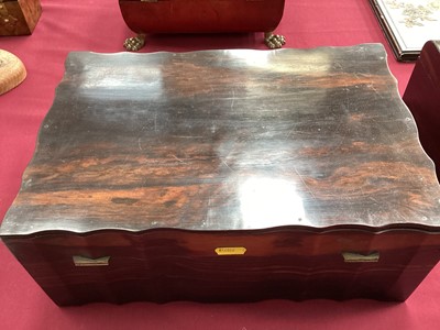 Lot 751 - Mid 19th century Ceylonese coromandel work box with ivory inlaid decoration to the interior