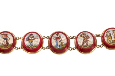 Lot 516 - 19th century Italian micromosaic bracelet