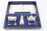 Lot 203 - Contemporary Silverer five piece condiment set...