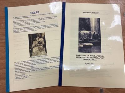 Lot 1551 - John Nova Phillips (1926-2016), the partner and literary executor of Violet Trefusis, fascinating collection of copies of letters