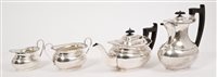 Lot 208 - 1930s four piece Silverer tea set - comprising...