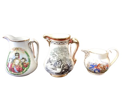 Lot 1243 - Three Crimea related jugs including The Royal Patriotic Jug, together with reference book illustrating some of the pieces