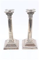 Lot 210 - Pair contemporary Silverer Corinthian column...