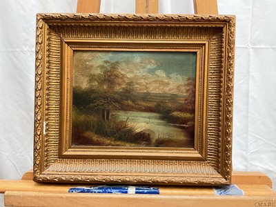 Lot 42 - Three oil paintings in gilt frames