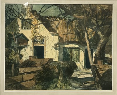 Lot 48 - South African School, 'Boerenhuis in Veur', signed print