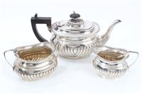 Lot 212 - Late Victorian Silverer three piece tea set -...