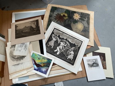 Lot 513 - Group of interesting unframed pictures and prints