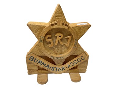 Lot 832 - Wooden Burma Star Association badge constructed from matches.