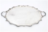 Lot 215 - Large Elkington Plate two-handled tray of...