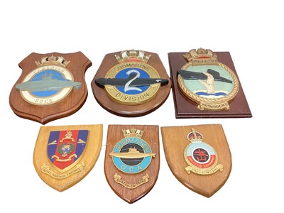 Lot 835 - Collection of various military related crests to include navy associations and ships (1 box).