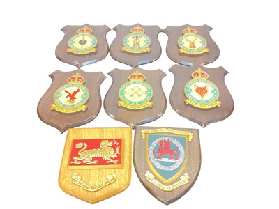 Lot 838 - Collection of various military related crests to include navy associations and ships (1 box).