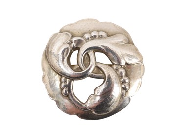 Lot 291 - Georg Jensen sterling silver foliate brooch, with marks and no. 20 to reverse.