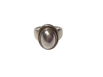 Lot 293 - Georg Jensen sterling silver ring, with marks and no. 46B to shank.