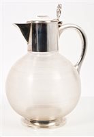 Lot 220 - Victorian Silverer mounted glass claret jug of...