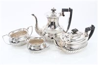 Lot 221 - 1920s Silverer four piece tea set - comprising...