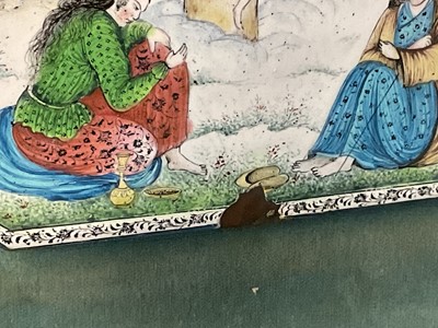 Lot 768 - Pair of antique Islamic enamel plaques with calligraphy