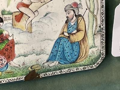 Lot 768 - Pair of antique Islamic enamel plaques with calligraphy