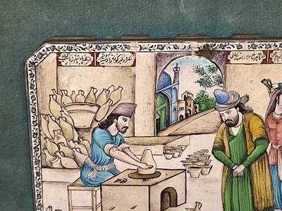 Lot 768 - Pair of antique Islamic enamel plaques with calligraphy