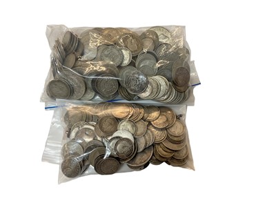 Lot 444 - G.B. - Mixed silver coins to include pre 1920 (N.B. Estimated total Wt. 264gms) & pre 1947 (Estimated total Wt. 623gms) (Qty)