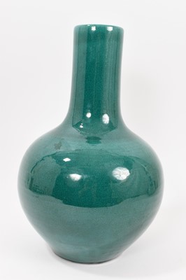 Lot 250 - Chinese monochrome-glazed bottle vase, six-character mark to base