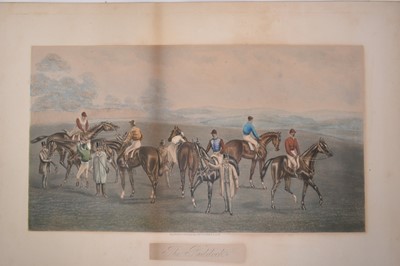 Lot 45 - Set of six Victorian hand coloured Racing engravings after G. C. Hunt, published by McQueen 1877, unframed, 33cm x 48cm