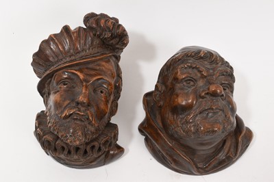 Lot 788 - Fine quality 19th century carved wood pair of busts