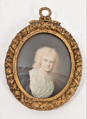 Lot 750 - Portrait miniature on ivory, believed to be a lady-in-waiting to Marie Antoinette