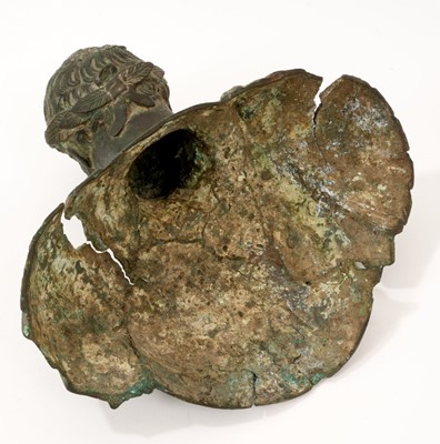 Lot 711 - Interesting Grand Tour or earlier bronze bust of a Roman Emperor, by repute dug up in Colchester