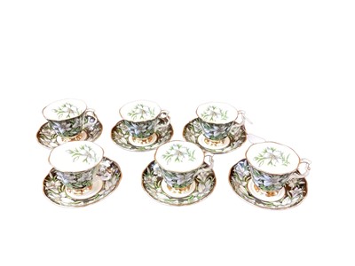 Lot 1228 - Royal Albert Madonna Lily six place cups and saucers