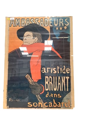 Lot 2591 - Old reproduction Toulouse Lautrec Danish poster, dated 1969, in glazed frame, poster 80 x 56.5cm overall.