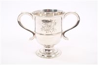 Lot 236 - George II provincial Silverer two-handled cup...