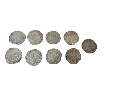 Lot 457 - G.B. - James I silver hammered Shillings, fourth bust m/m rose 1605-1606 x 9 coins, N.B. Mixed grades, generally Fair to Fine (Spink ref: 2655) (9 coins)