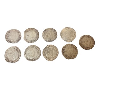 Lot 457 - G.B. - James I silver hammered Shillings, fourth bust m/m rose 1605-1606 x 9 coins, N.B. Mixed grades, generally Fair to Fine (Spink ref: 2655) (9 coins)