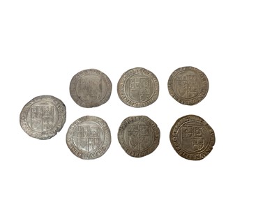 Lot 458 - G.B. - James I silver hammered Shillings sixth bust m/m trefoil 1624 x 7 coins, N.B. Mixed grades. generally VG to GF (Spink ref: 2668) (7 coins)