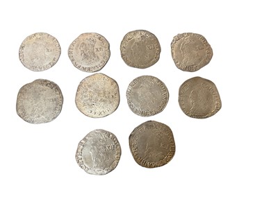 Lot 460 - G.B. - Charles I silver hammered Shillings group D fourth bust type 3a m/m Crown 1635-1636 x 10 coins N.B. Mixed grades, generally Good-GVF (Spink Ref: 2791) (10 coins)