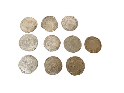 Lot 461 - G.B. - Charles I silver hammered Shillings group D fourth bust type 3a m/m Crown 1635-1636 x 10 coins N.B. Mixed grades, generally Good-GVF (Spink Ref: 2791) (10 coins)