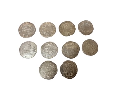 Lot 462 - G.B. - Charles I silver hammered Shillings group D fourth bust type 3a m/m Crown 1635-1636 x 10 coins N.B. Mixed grades, generally Good-GVF (Spink Ref: 2791) (10 coins)