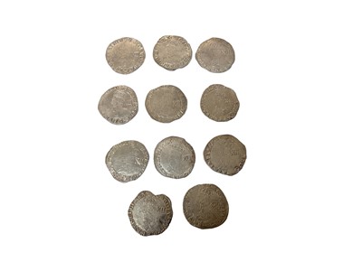 Lot 463 - G.B. - Charles I silver hammered Shillings group D fourth bust type 3a m/m Crown 1635-1636 x 11 coins N.B. Mixed grades, generally Good-GVF (Spink Ref: 2791) (11 coins)