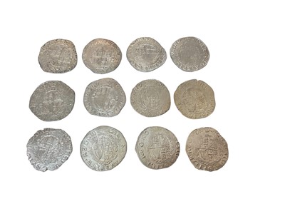 Lot 464 - G.B. - Charles I silver hammered Shillings group D fourth bust type 3a m/m Crown 1635-1636 x 12 coins N.B. Mixed grades, generally Good-GVF (Spink Ref: 2791) (12 coins)