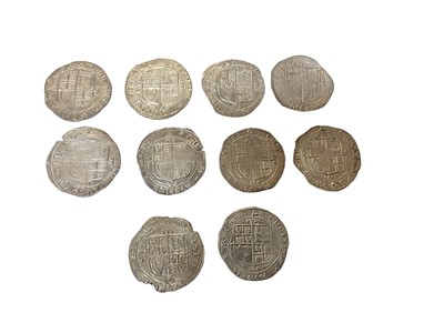 Lot 465 - G.B. - Charles I silver hammered Shillings group F sixth large 'Briot's' bust type 4.4 m/m triangle 1639-1640 x 10 coins, N.B. Mixed grades, generally AF-GVF (Spink Ref: 2799) (10 coins)